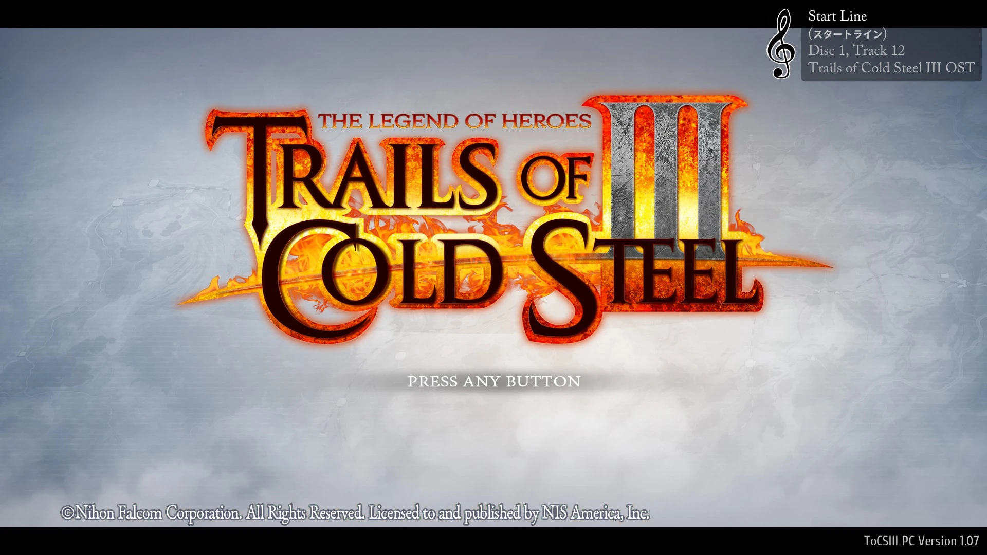 Trails of Cold Steel III BGM Information running in game