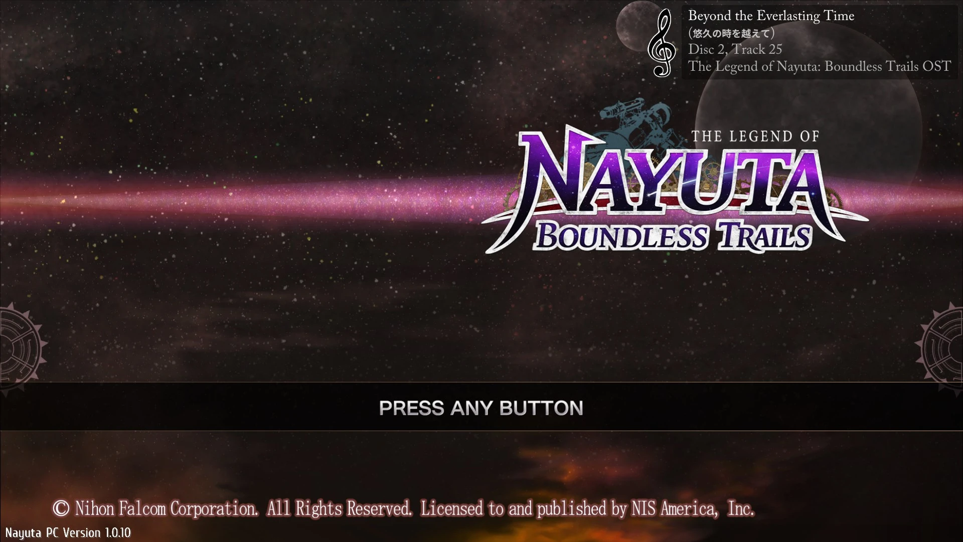 The Legend of Nayuta BGM Information running in game