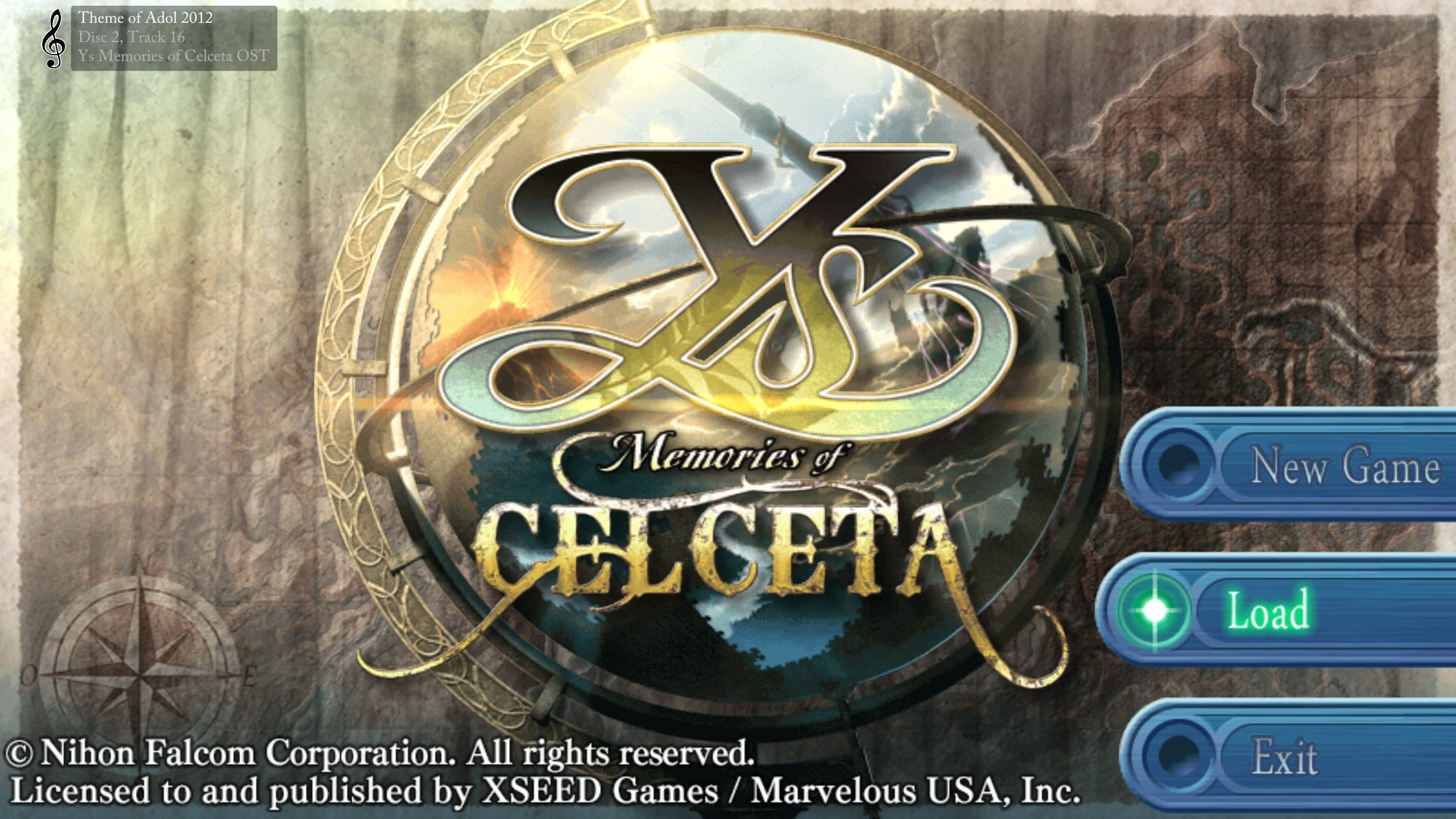 Ys Memories of Celceta BGM Information running in game