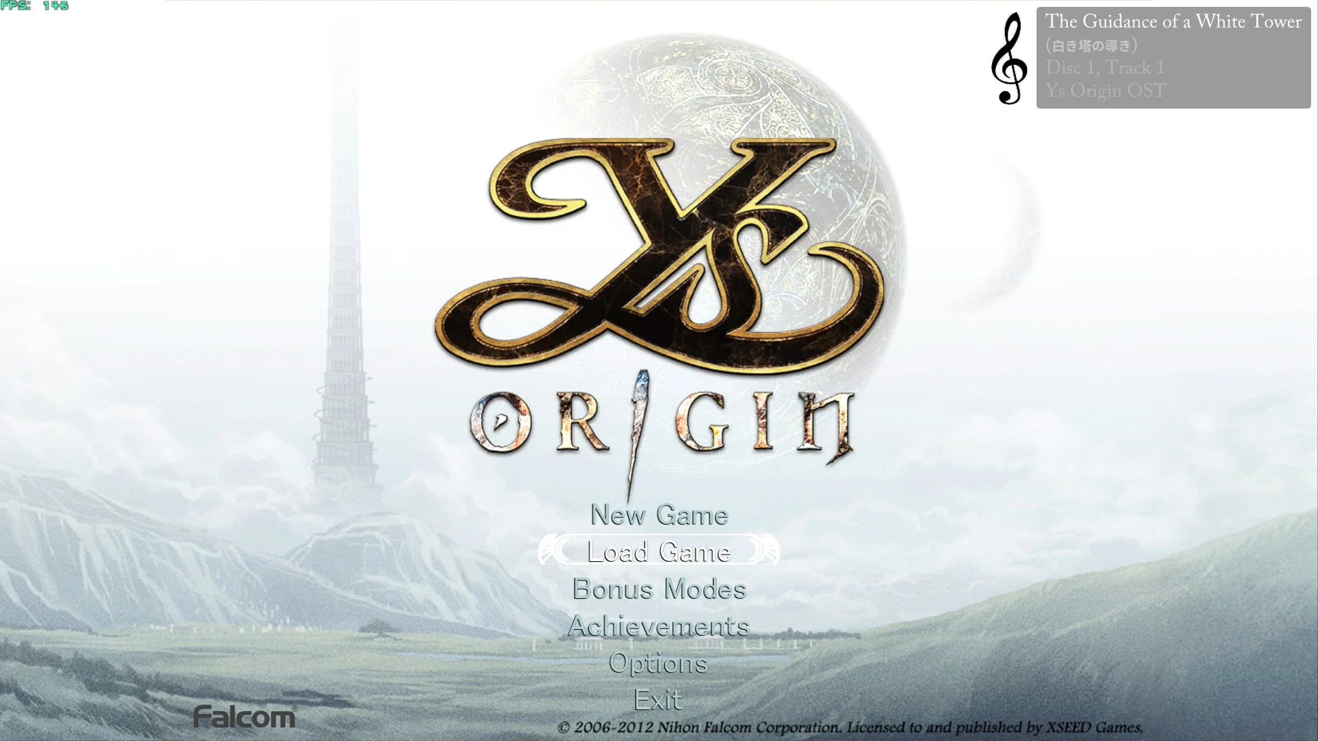 Ys Origin BGM Information running in game