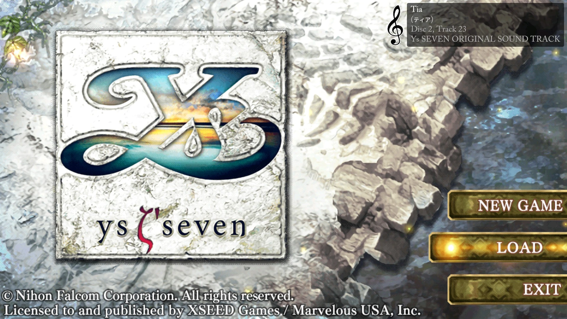 Ys Seven BGM Information running in game